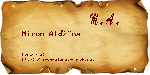 Miron Aléna névjegykártya
